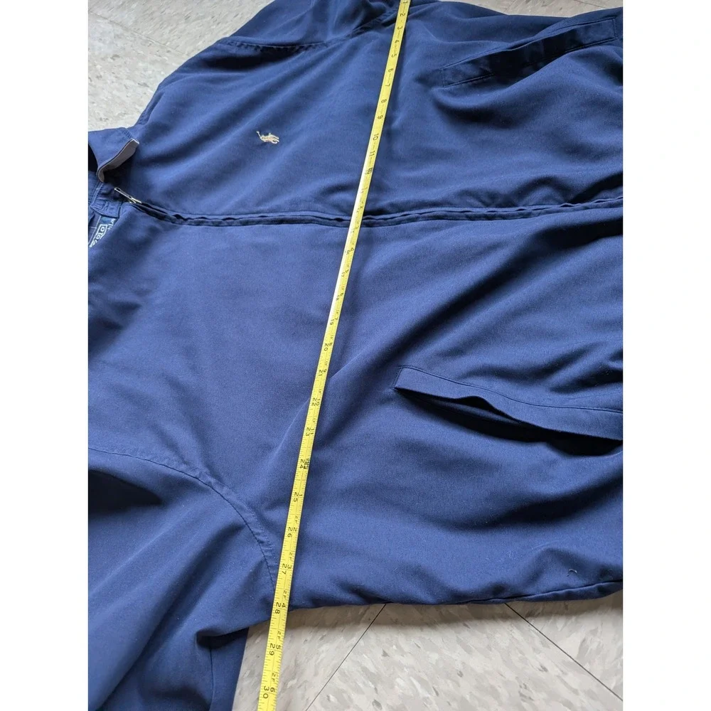 Polo Ralph Lauren Mens XXL Navy Blue Harrington Windbreaker Jacket Windowpane